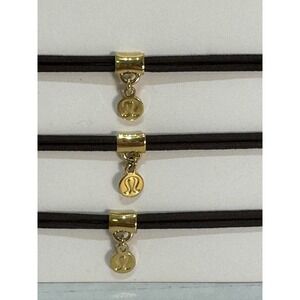 Lululemon 3 Pack Logo Charm Hair Ties New